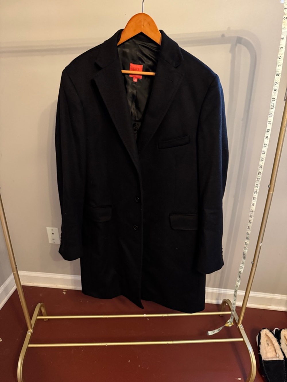 Gorgeous Black Men's Cashmere Wool blend Overcoat - Classic Tailored Coat